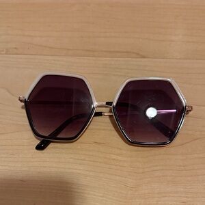 Hexagonal Purple Gradient Sunglasses - Fashion Women Accessories